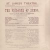 Love Theatre Programmes, 1896, The Prisoner of Zenda, Theatre Programmes