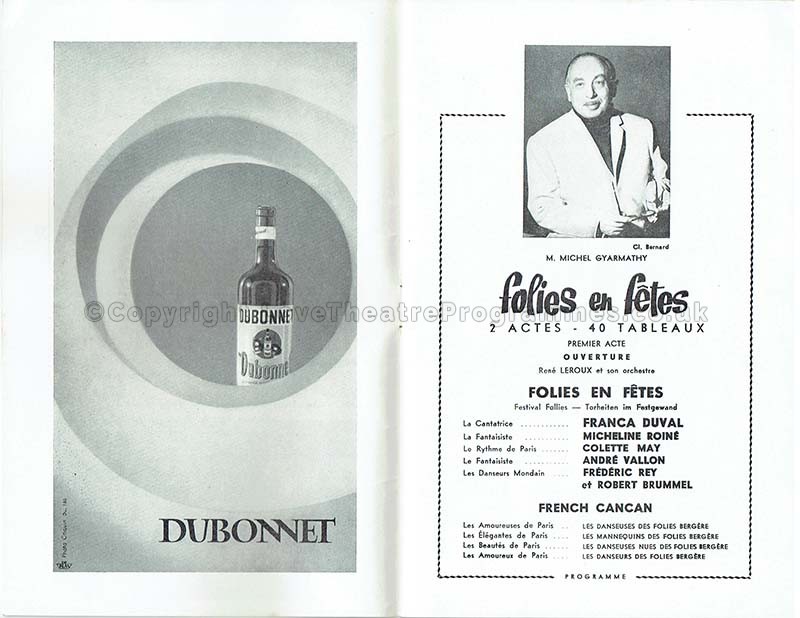 1964 FOLIES EN FETES Folies Bergère