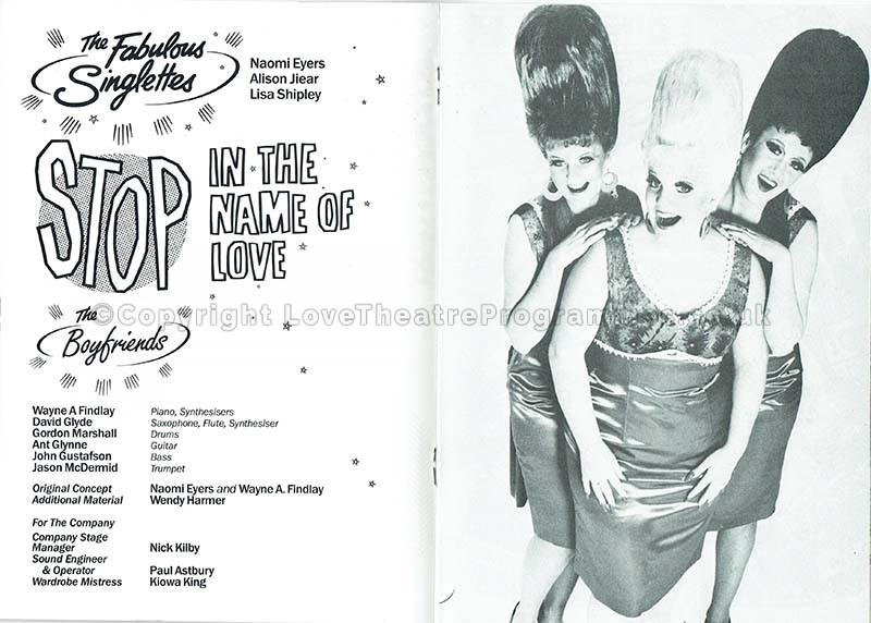 1988 THE FABULOUS SINGLETTES Piccadily Theatre
