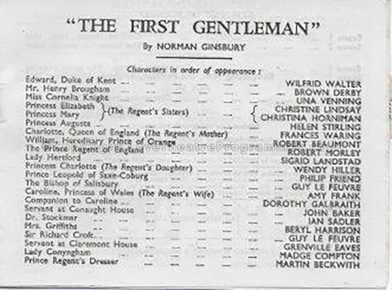 1945 First Gentleman NEW THEATRE