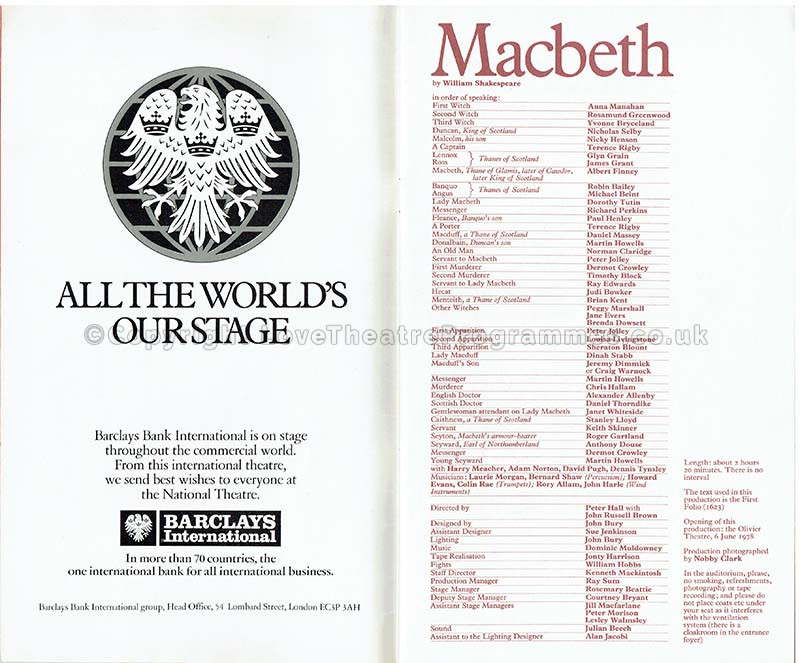 1978 MACBETH National Theatre