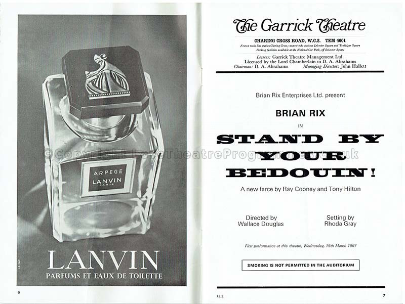 1967 BRIAN RIX Garrick Theatre