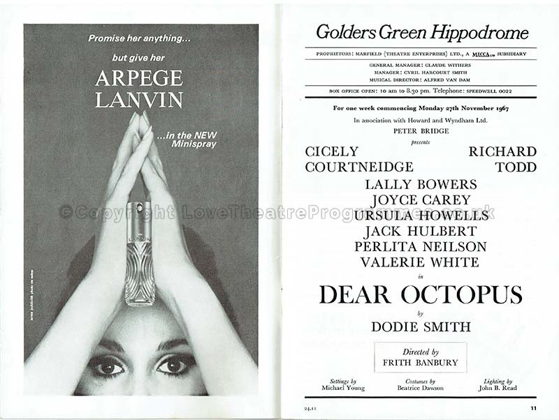 1967 DEAR OCTOPUS Golders Green Hippodrome