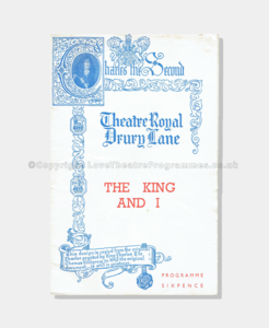 1953- Theatre Royal Dury Lane - The King and I