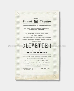 1880 - Royal Strand Theatre -Olivette!
