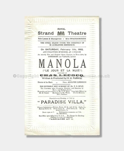 1882 - Royal Strand Theatre - Manola