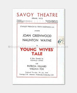 1949 Savoy Theatre Young Wives Tale