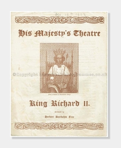 1903 His Majesty's Theatre, King Richard II, Shakespeare