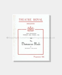1950 THE DAMASCUS BLADE Theatre Royal Brighton
