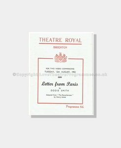 1952 LETTER FROM PARIS Theatre Royal Brighton