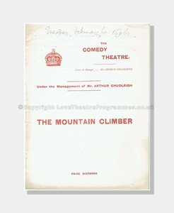 1906 THE MOUNTAIN CLIMBER Comedy Theatre