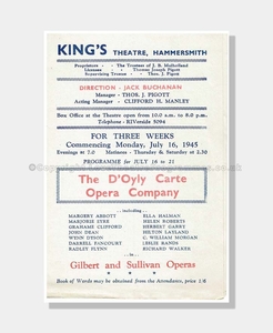 1945 GILBERT and SULLIVAN King's Theatre