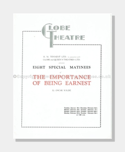1939 THE IMPORTANCE OF BEING EARNEST Globe Theatre