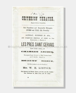 1874 LES PRÉS SAINT GERVAIS Criterion Theatre