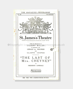 1926 THE LAST MRS CHEYNEY St James's Theatre